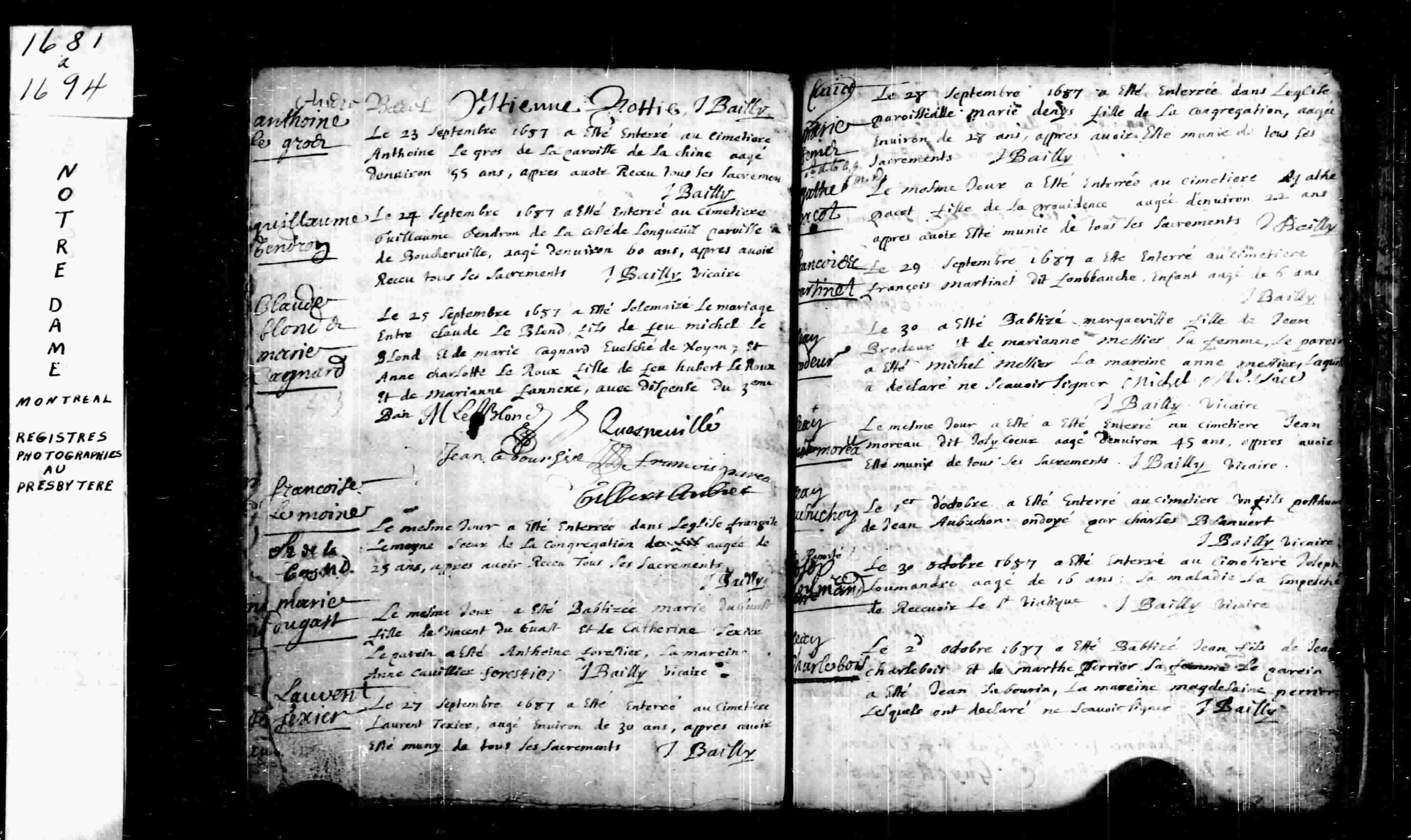 1687 Burial Antoine Legros