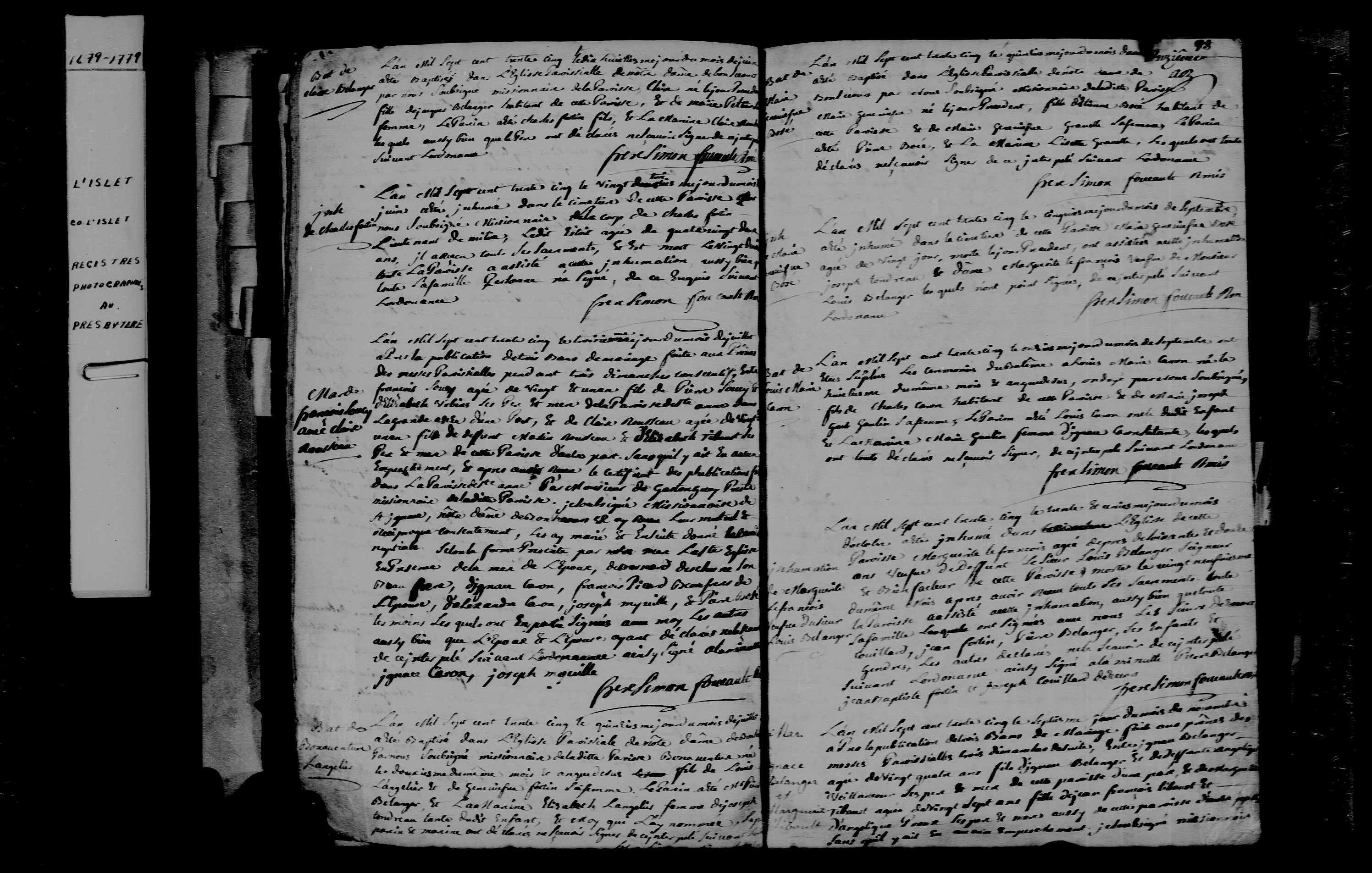 1735 Burial Marguerite Lefrancois