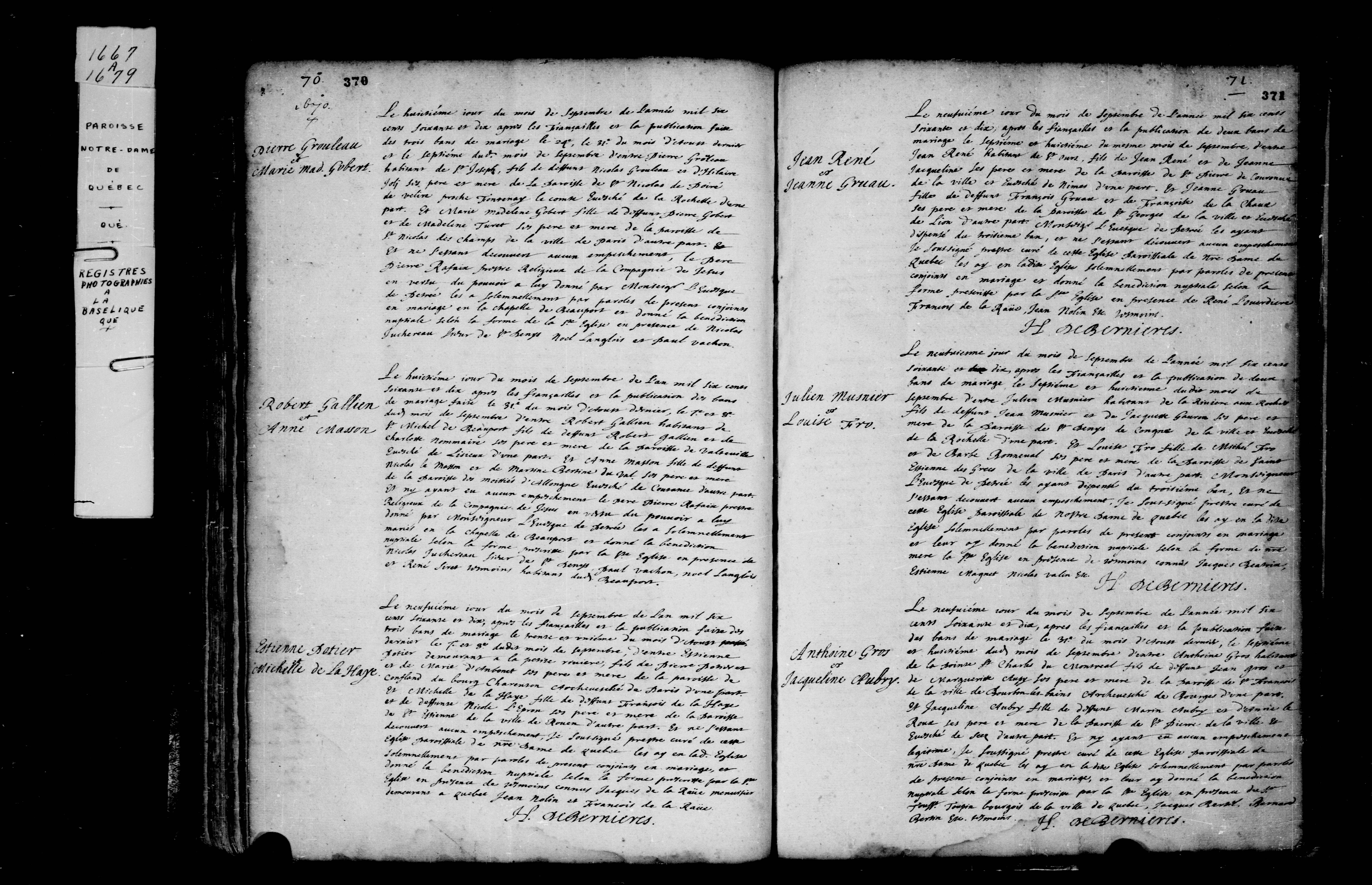 1670 Marriage Pothier Lahaye