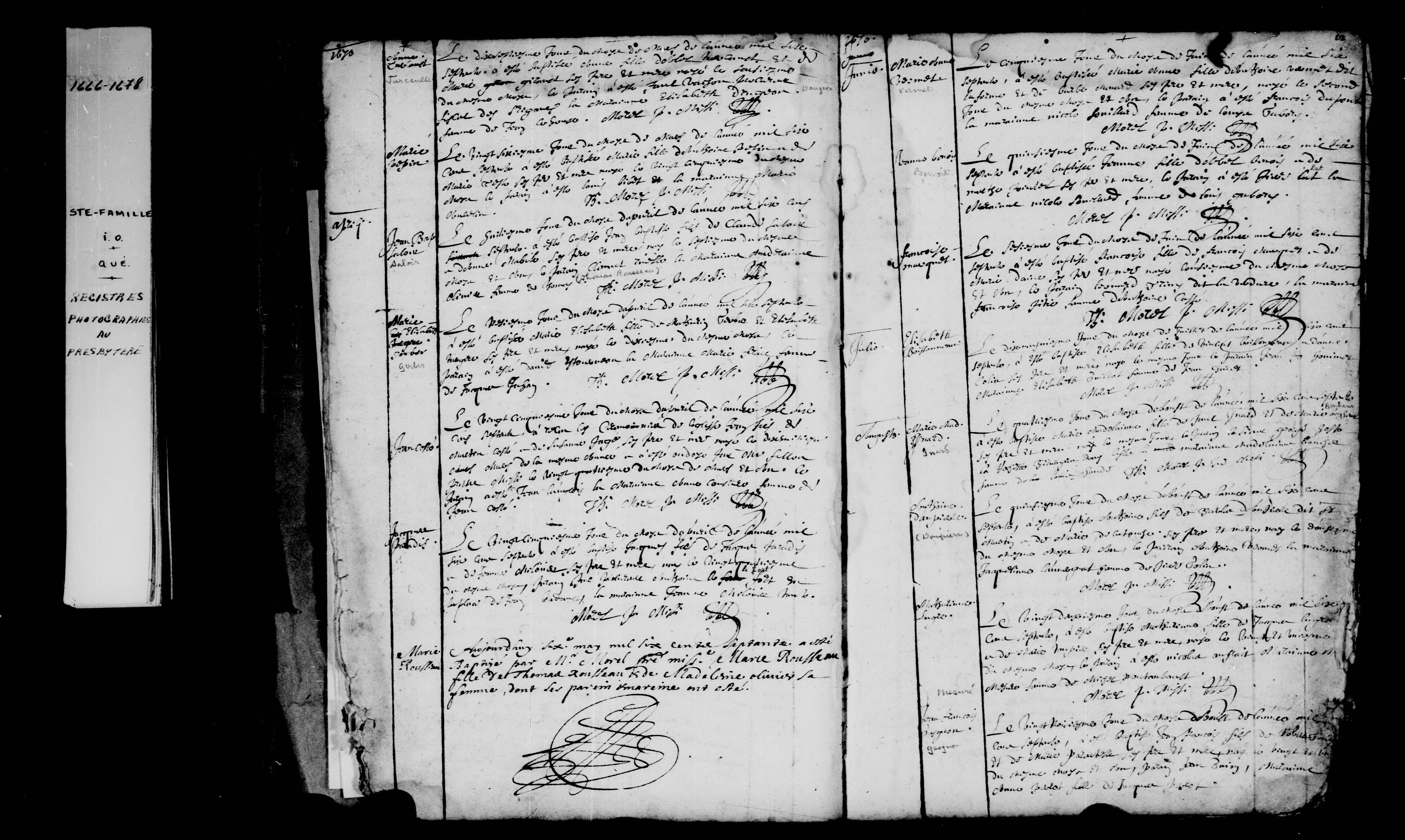 1670 Baptism Marie Elisabeth Jalbert