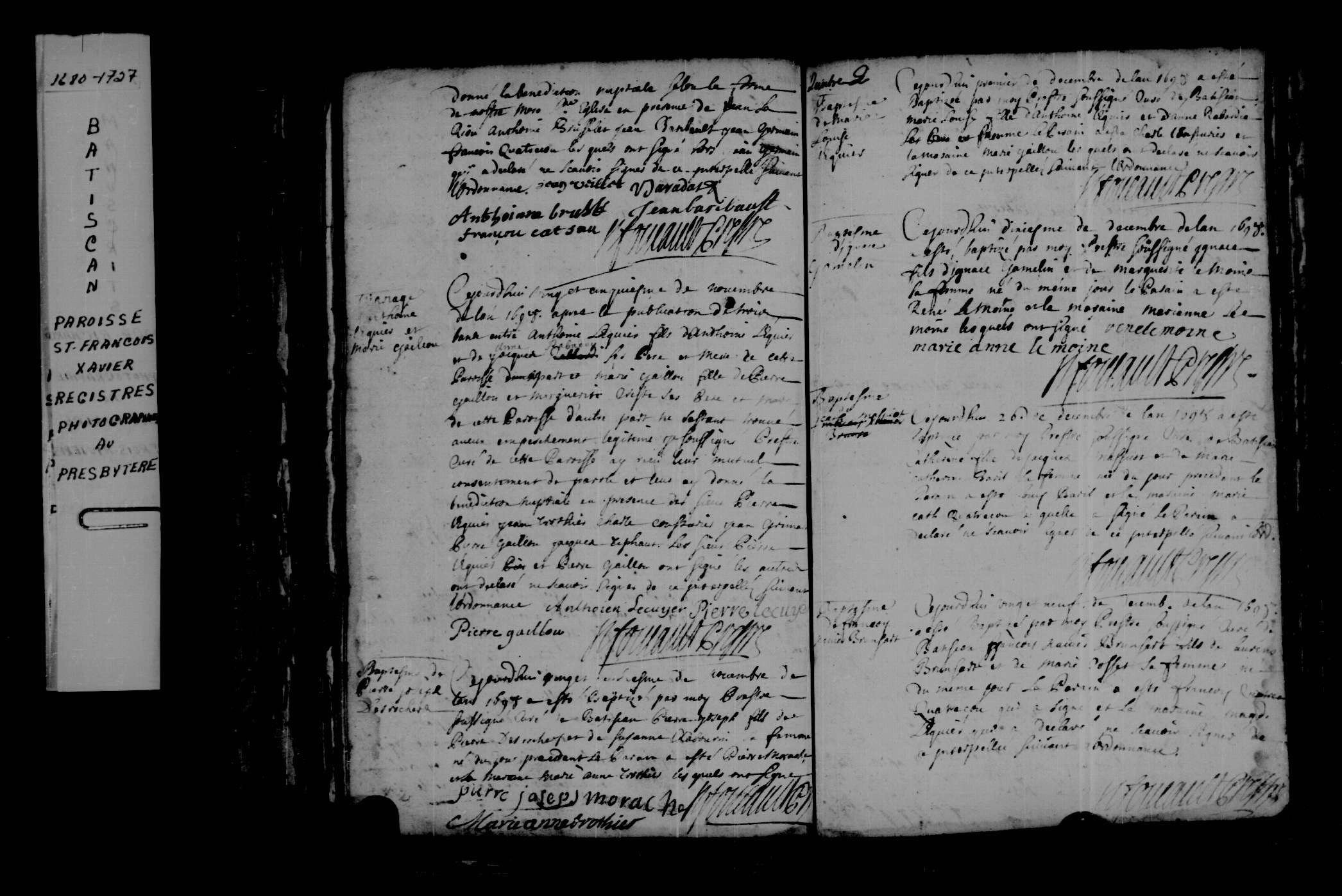 1698 Marriage LEcuyer Gailloux