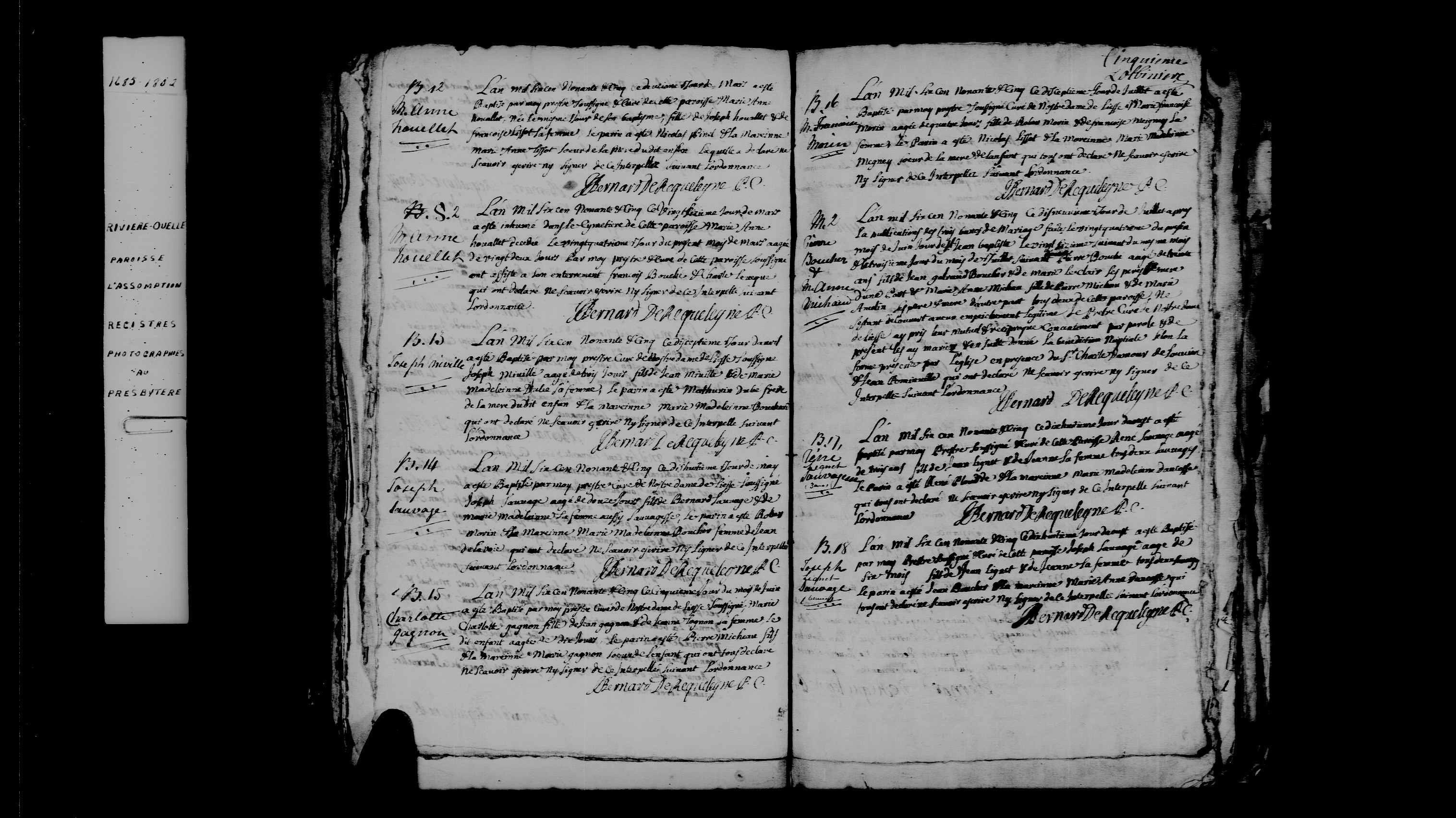 1695 Baptism Marie Charlotte Gagnon