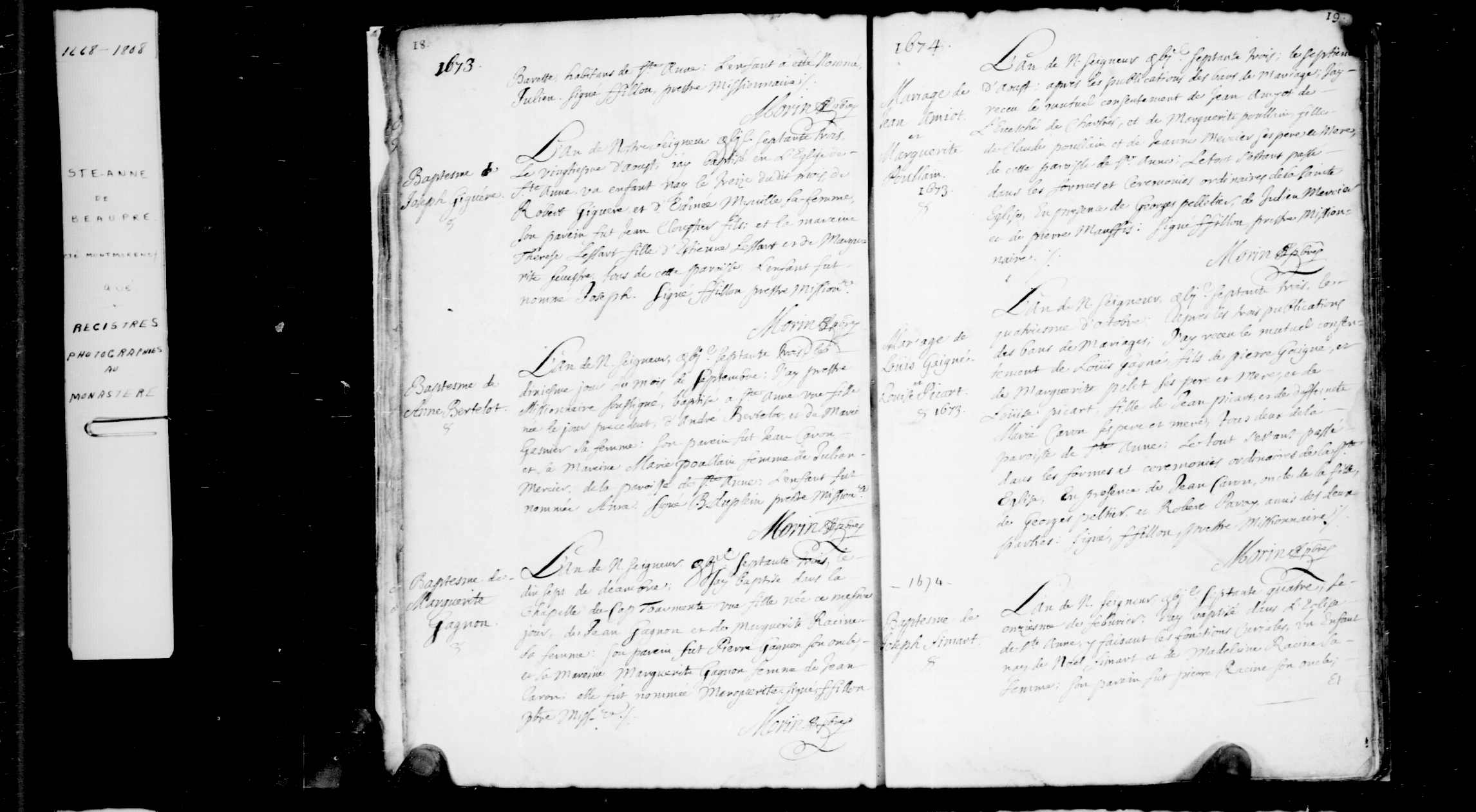 1673 Marriage Gagne Picard
