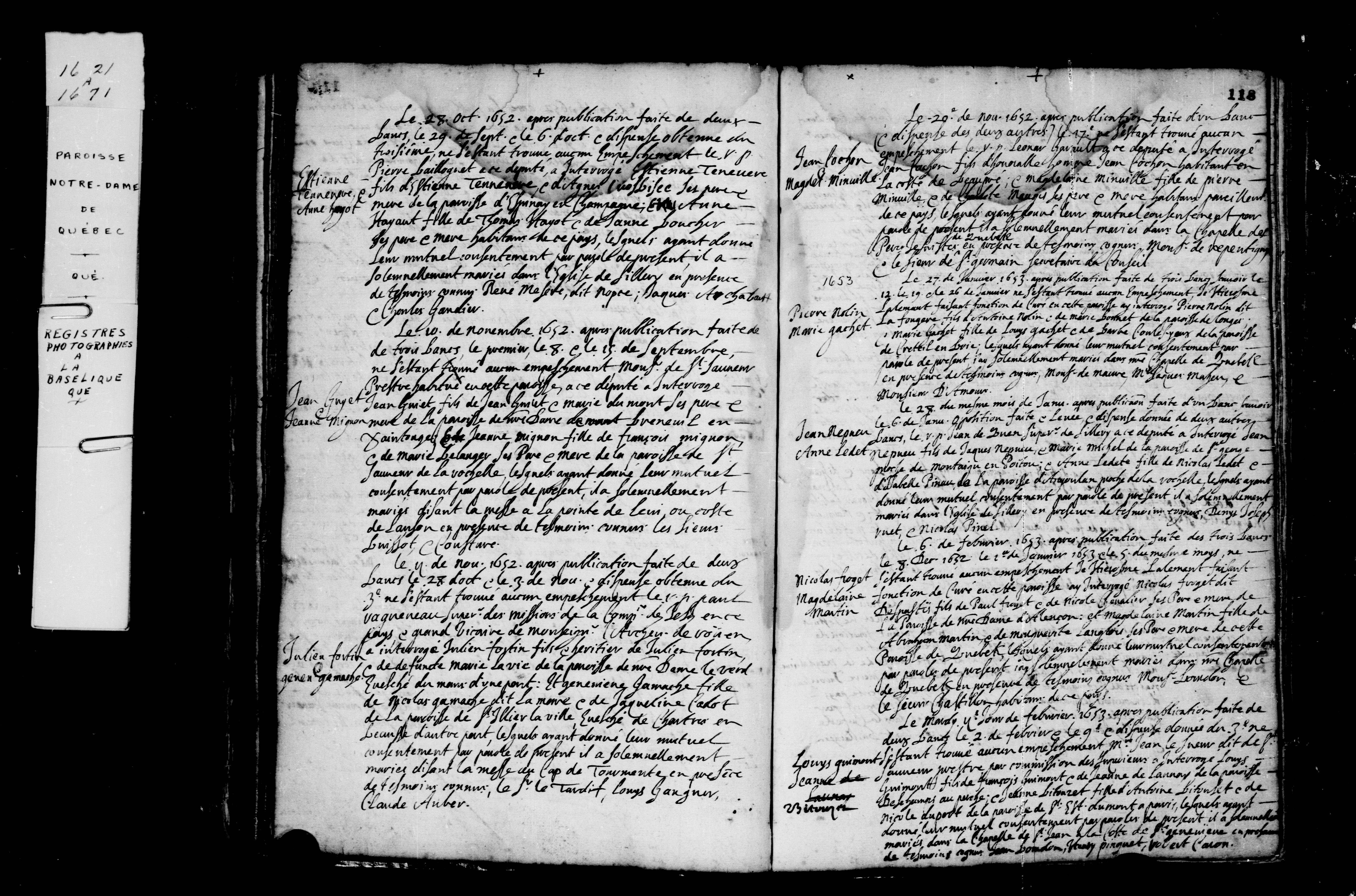 1652 Marriage Fortin Gamache
