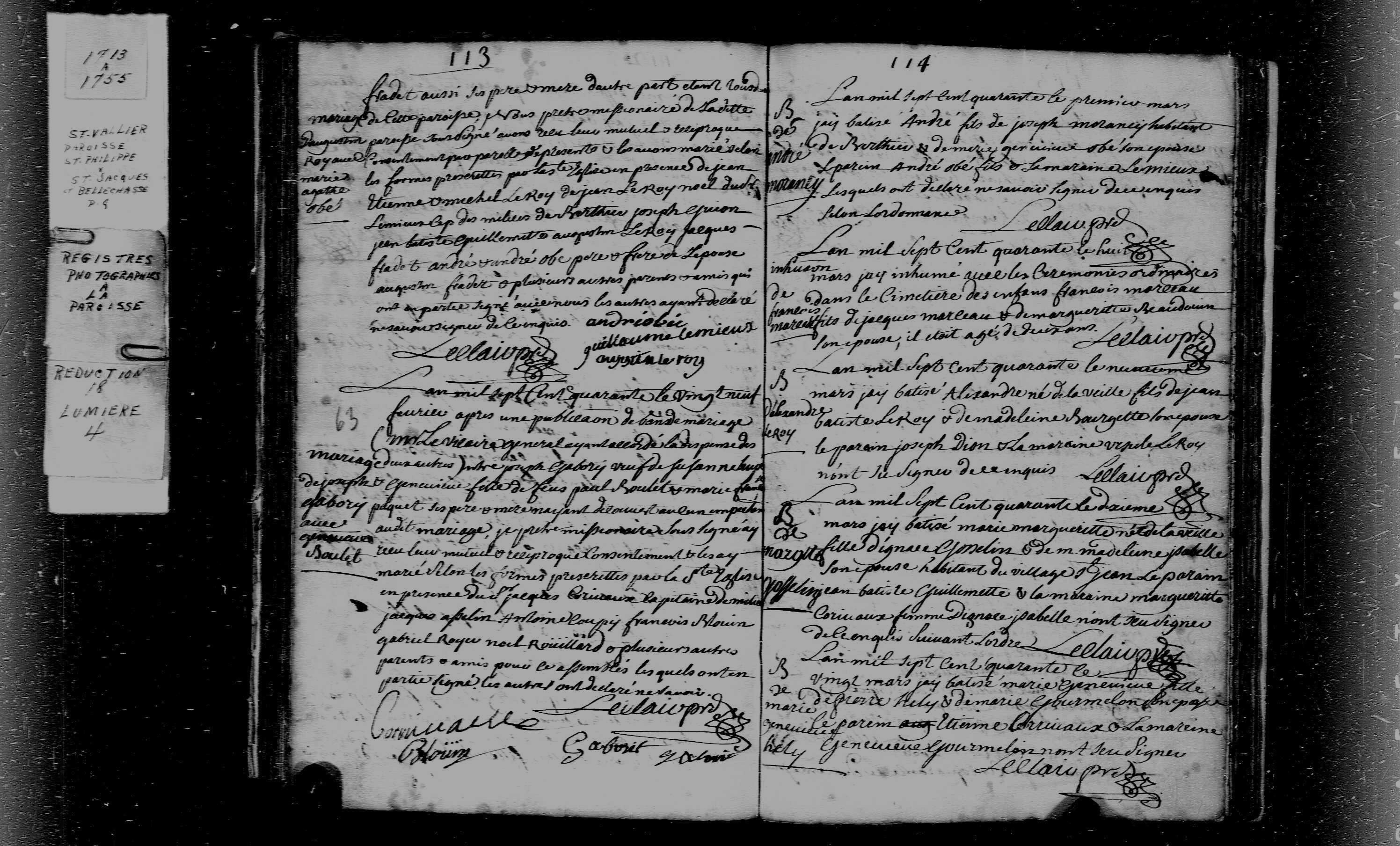 1740 Baptism Marie Genevieve Elie