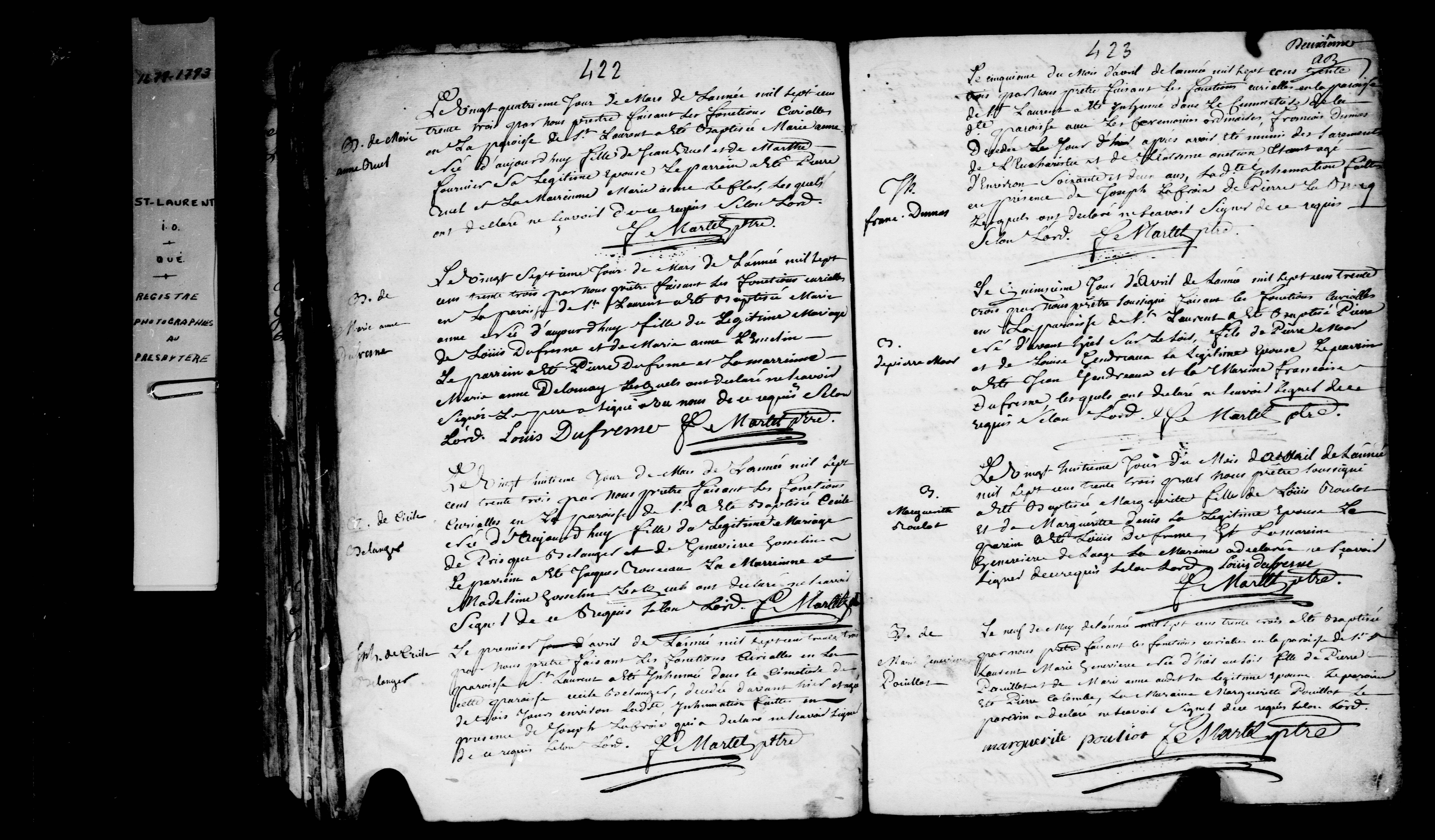 1733 Burial Francois Dumas