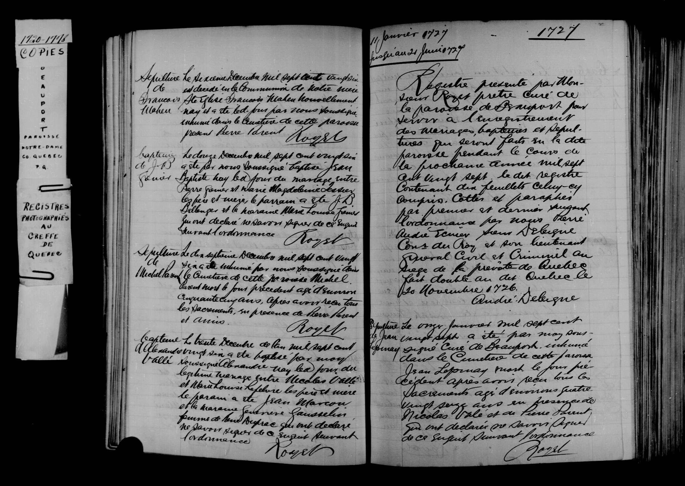 1727 Burial Jean Lepinay