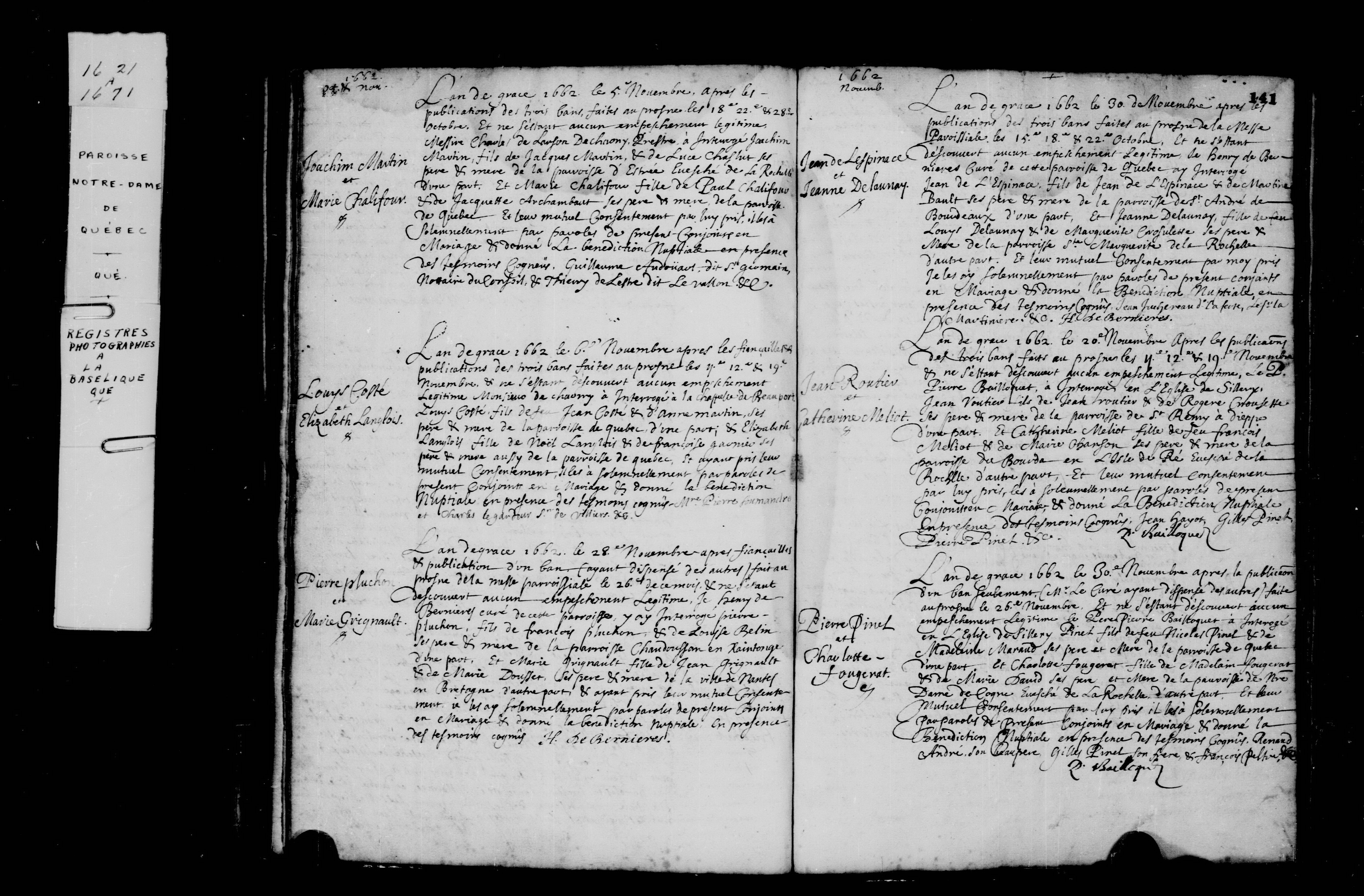 1662 Marriage Cote Langlois