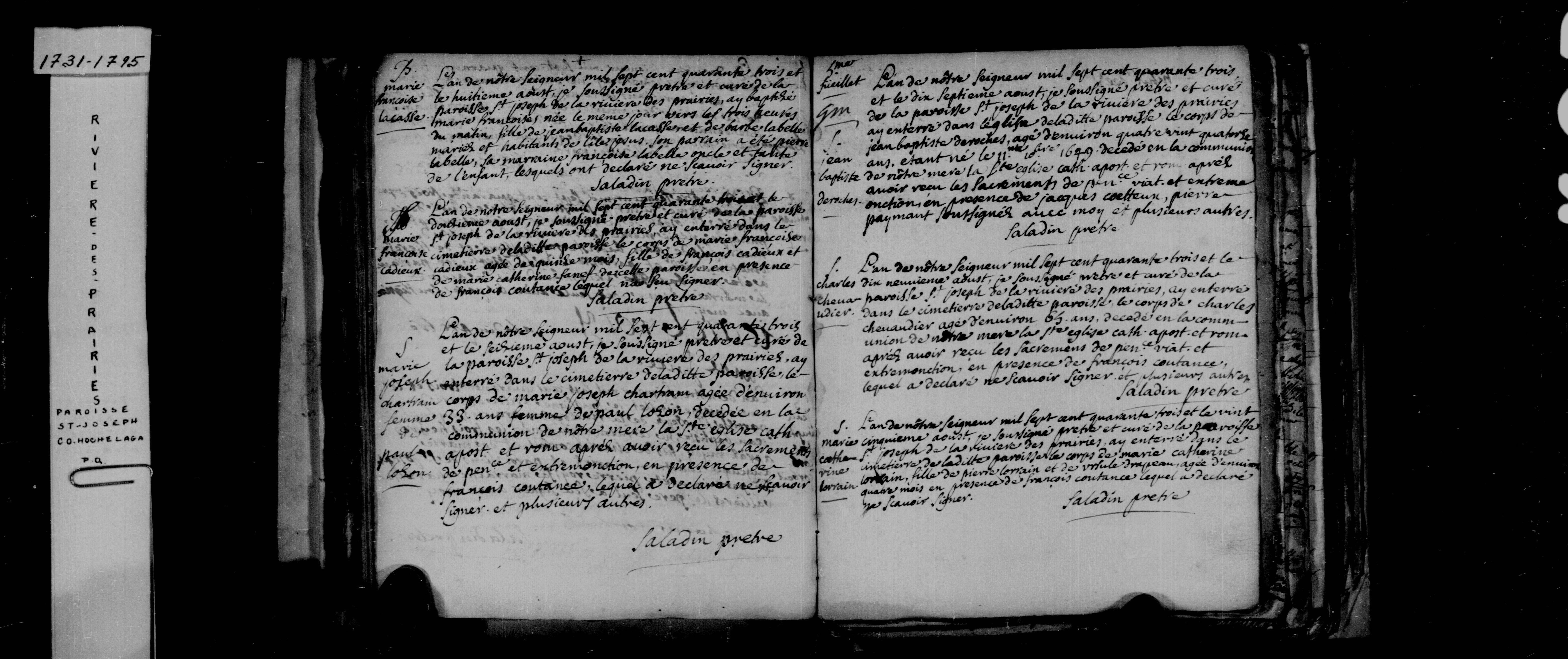 1743 Burial Charles Chevaudier