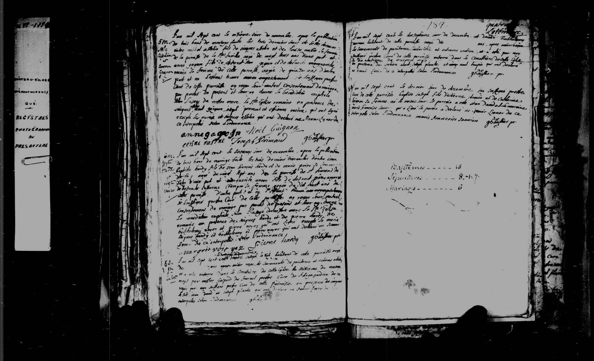 1700 Burial Barthelemi Letar Verreau dit Lebourguignon