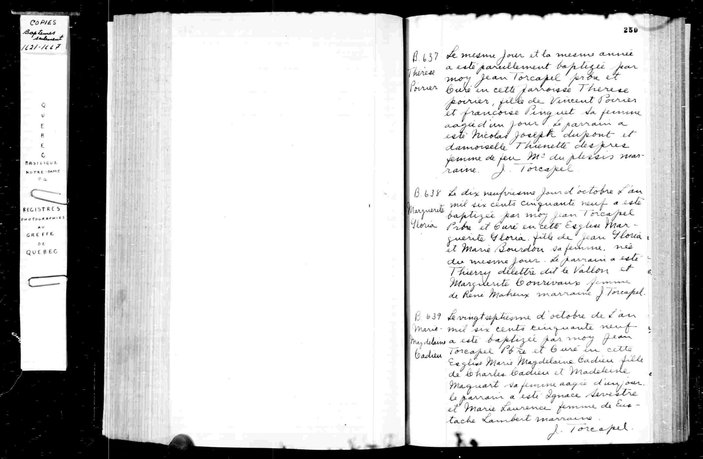 1659 Baptism Marie Madeleine Cadieu