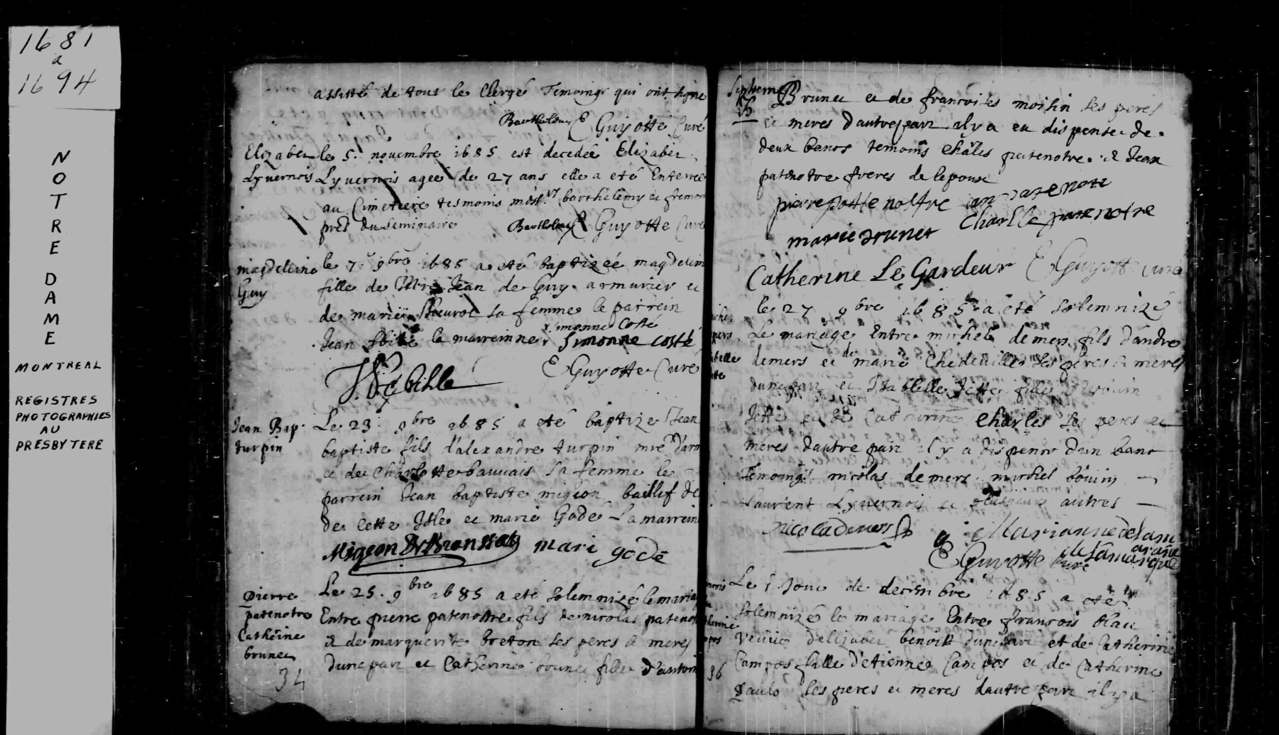 1685 Marriage Patenaude Brunet