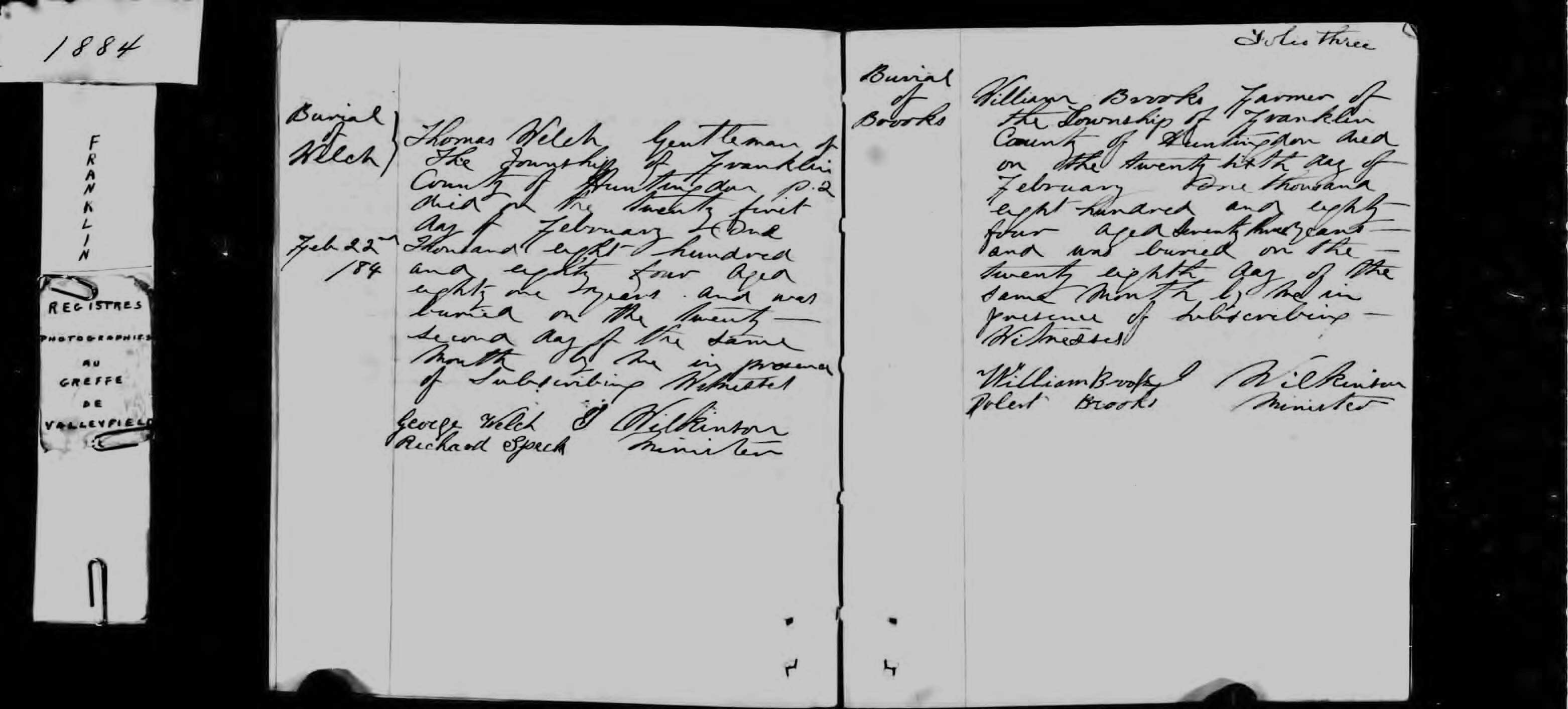 1884 Burial William Brooks