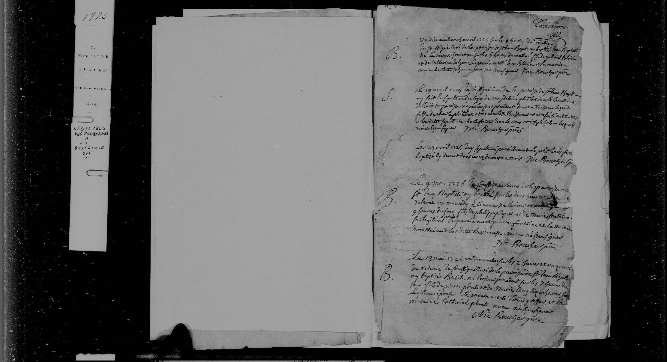 1725 Baptism Jean Blouin