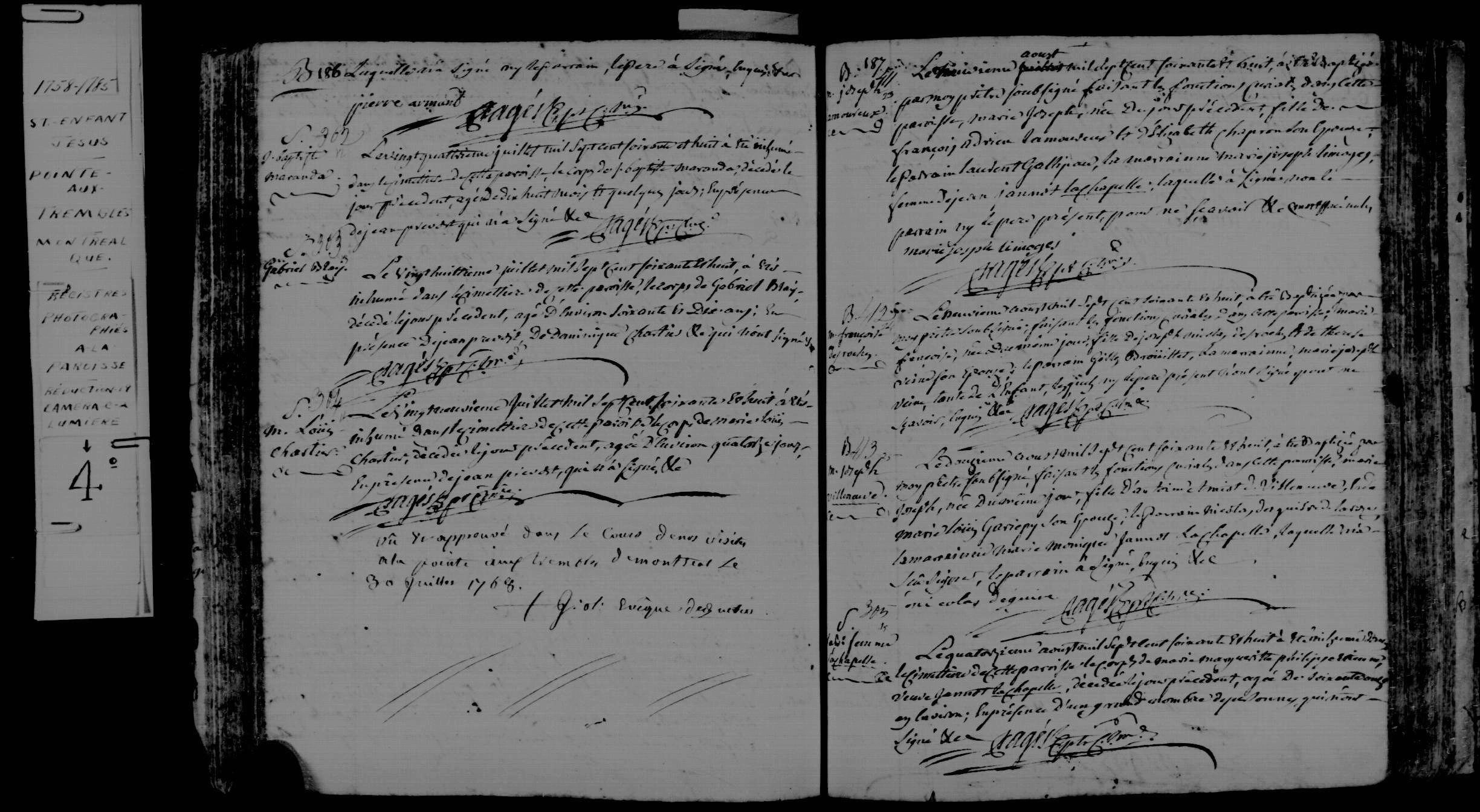 1768 Burial Gabriel Blais