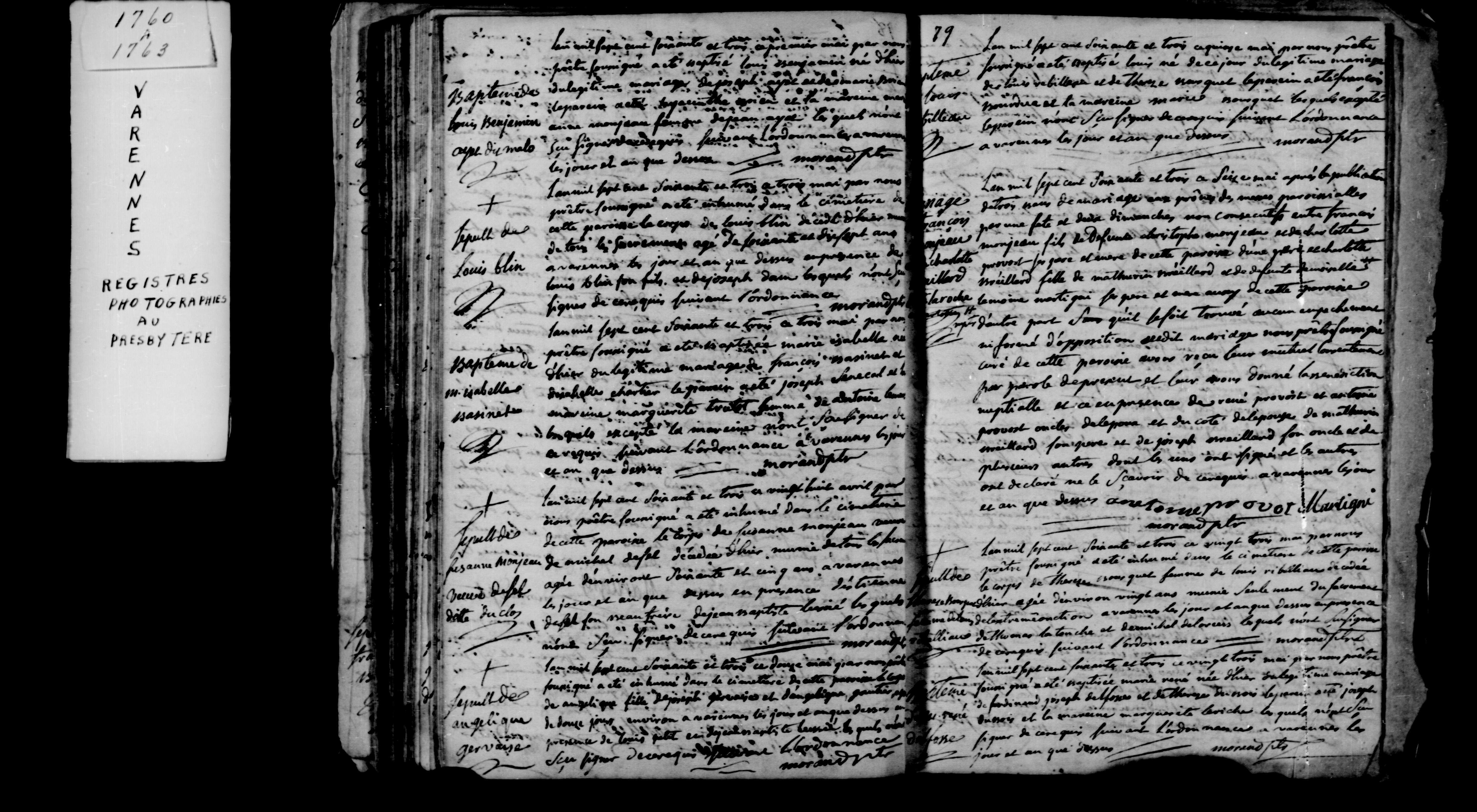 1763 Burial Louis Blain