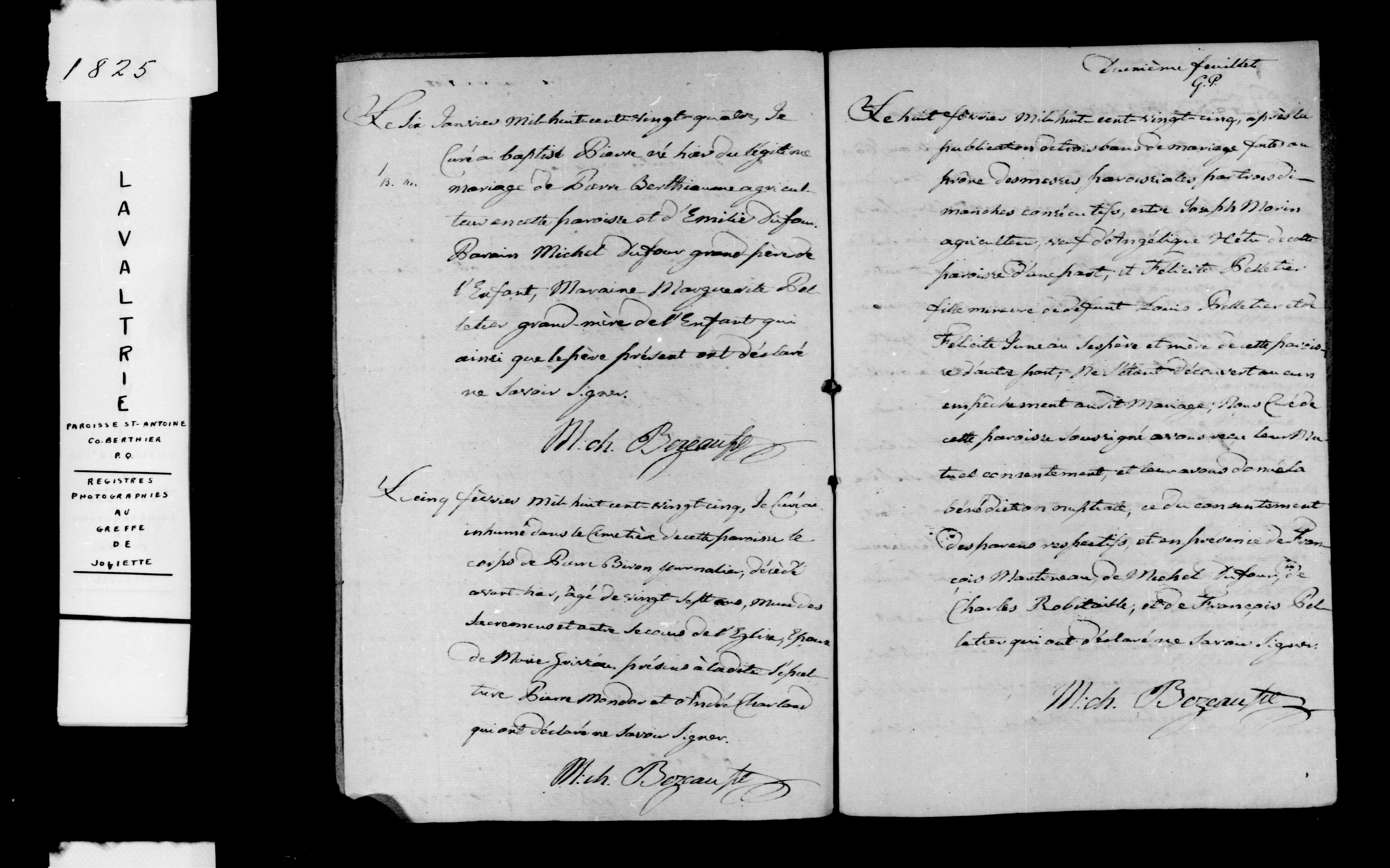 1825 Baptism Pierre Berthiaume