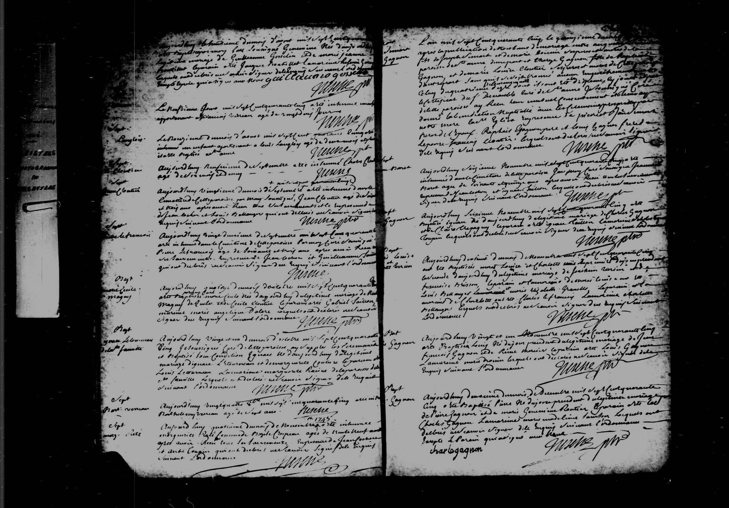 1745 Burial Marguerite Rate