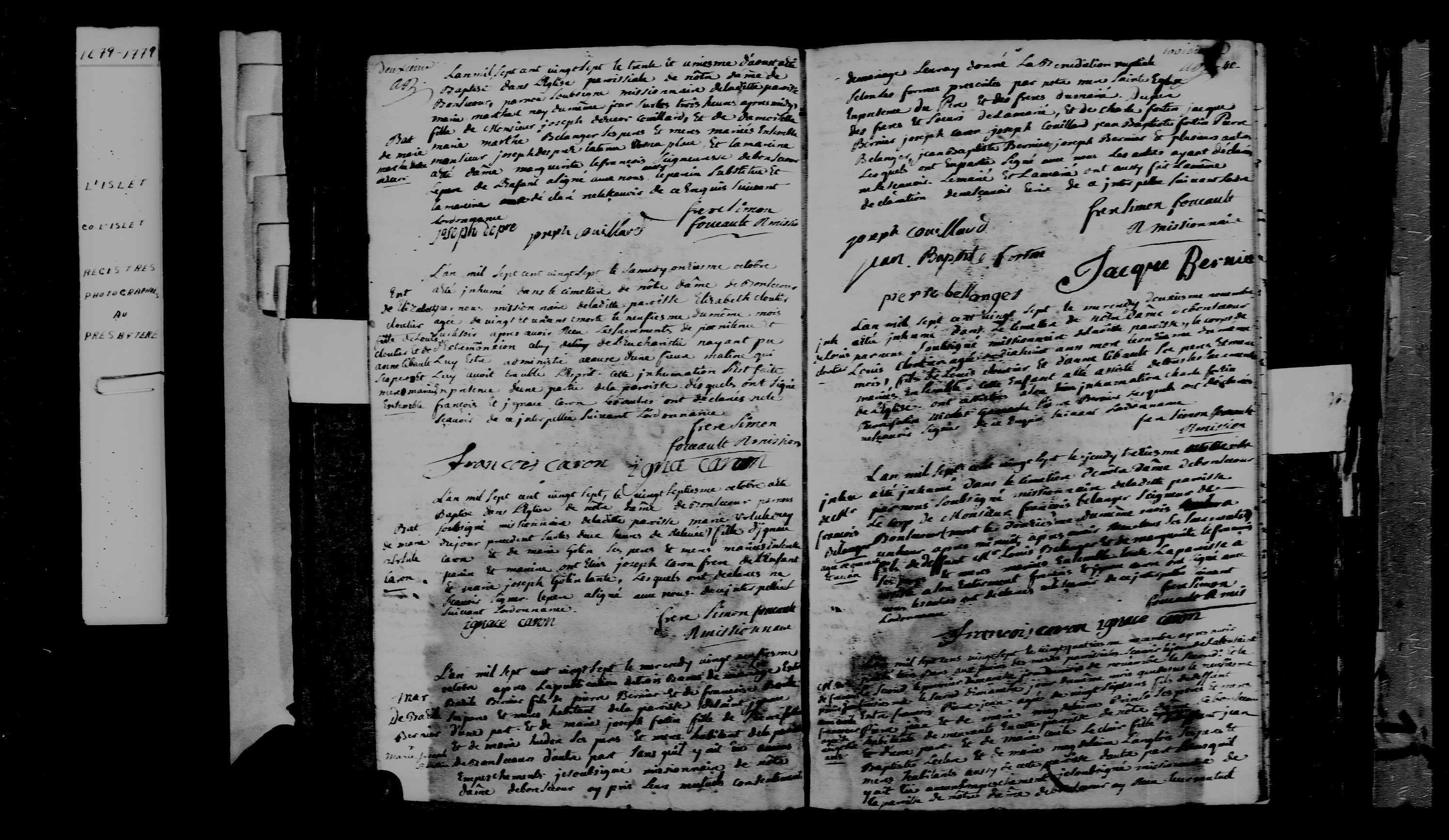 1727 Burial Francois Belanger
