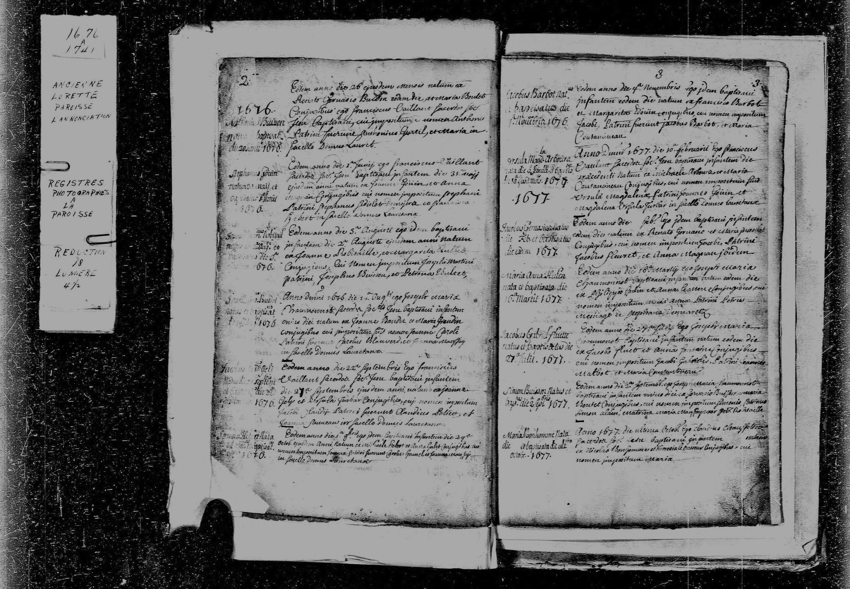 1677 Baptism Marie Madeleine Ursule Arbour