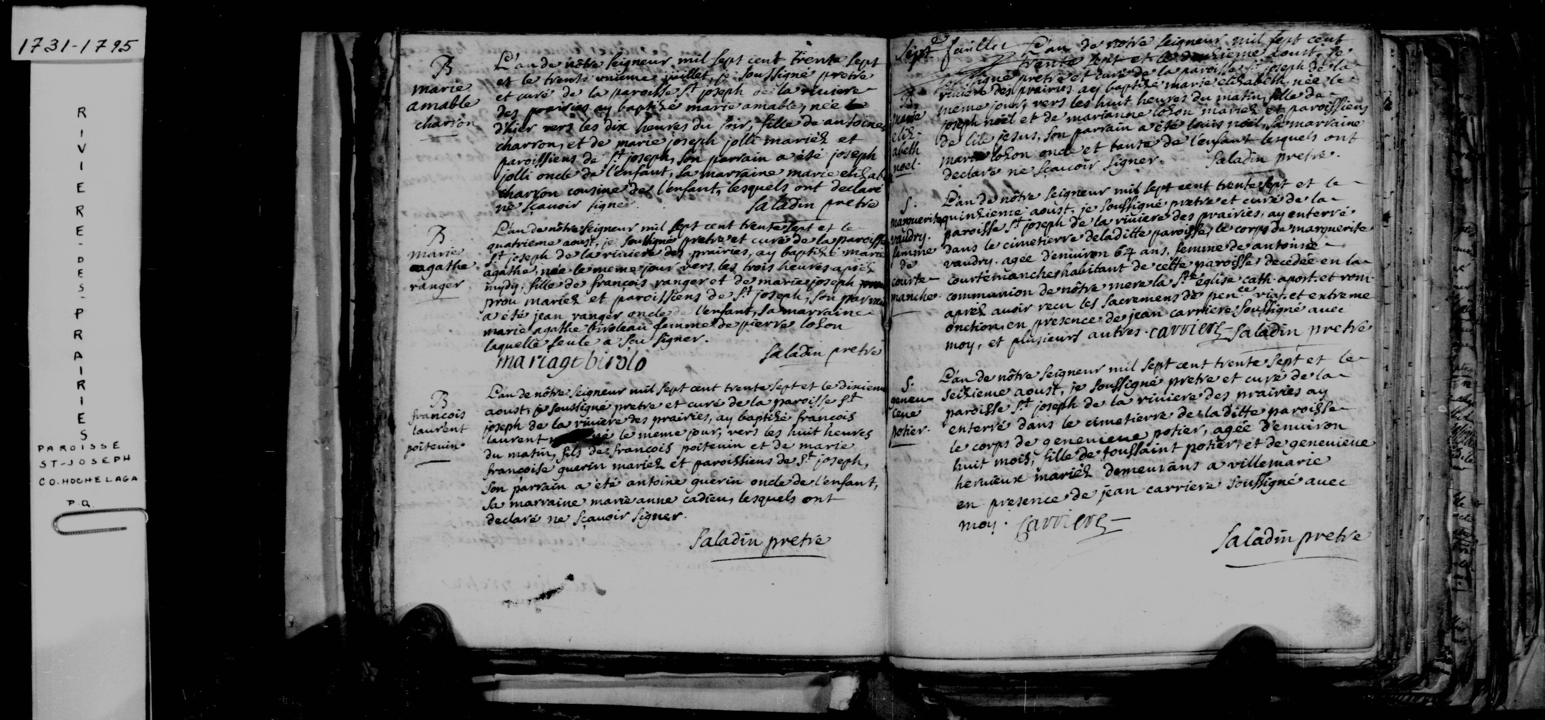 1737 Burial Marguerite Vaudry
