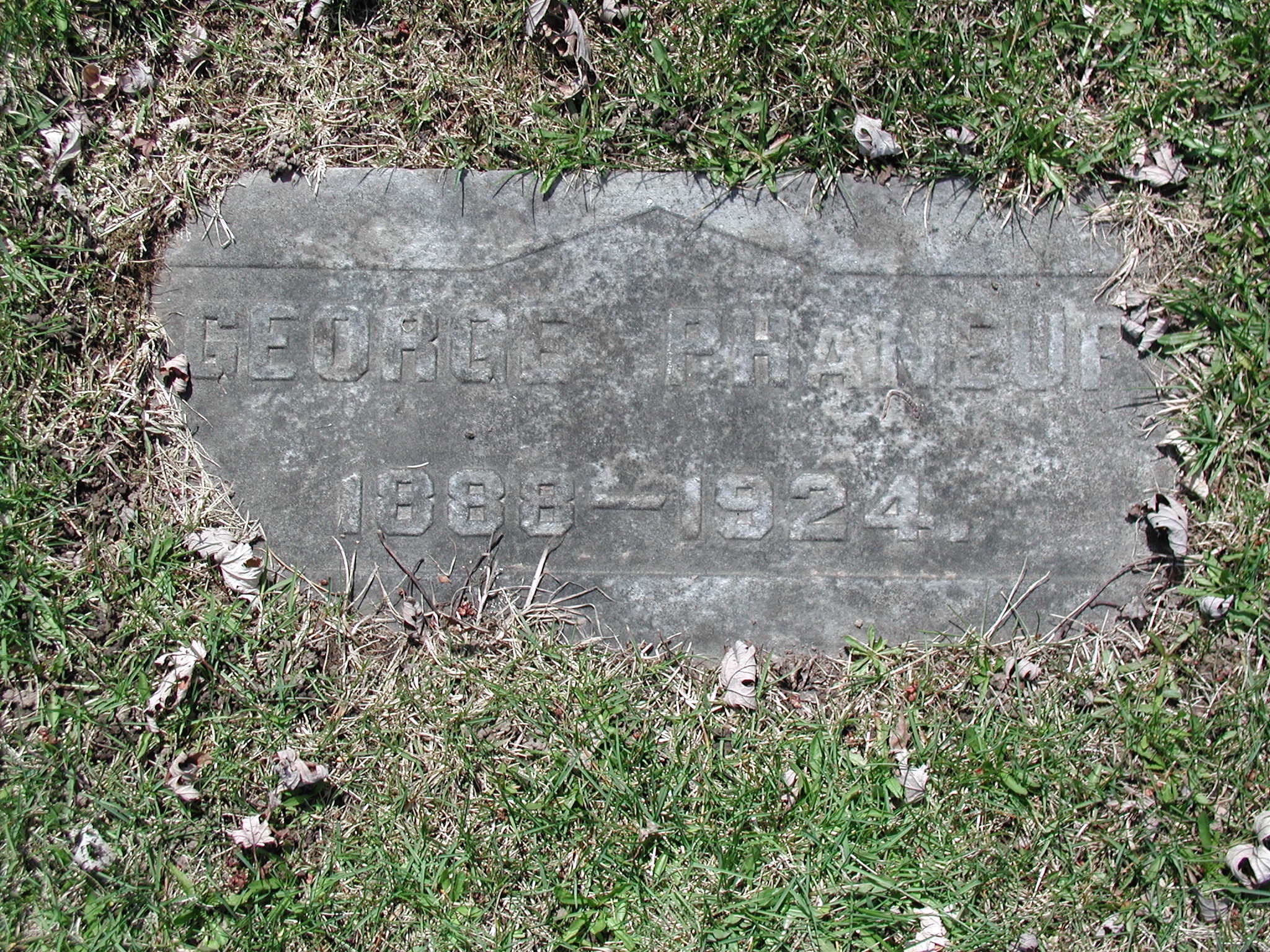 Headstone George Phaneuf 1888_1924