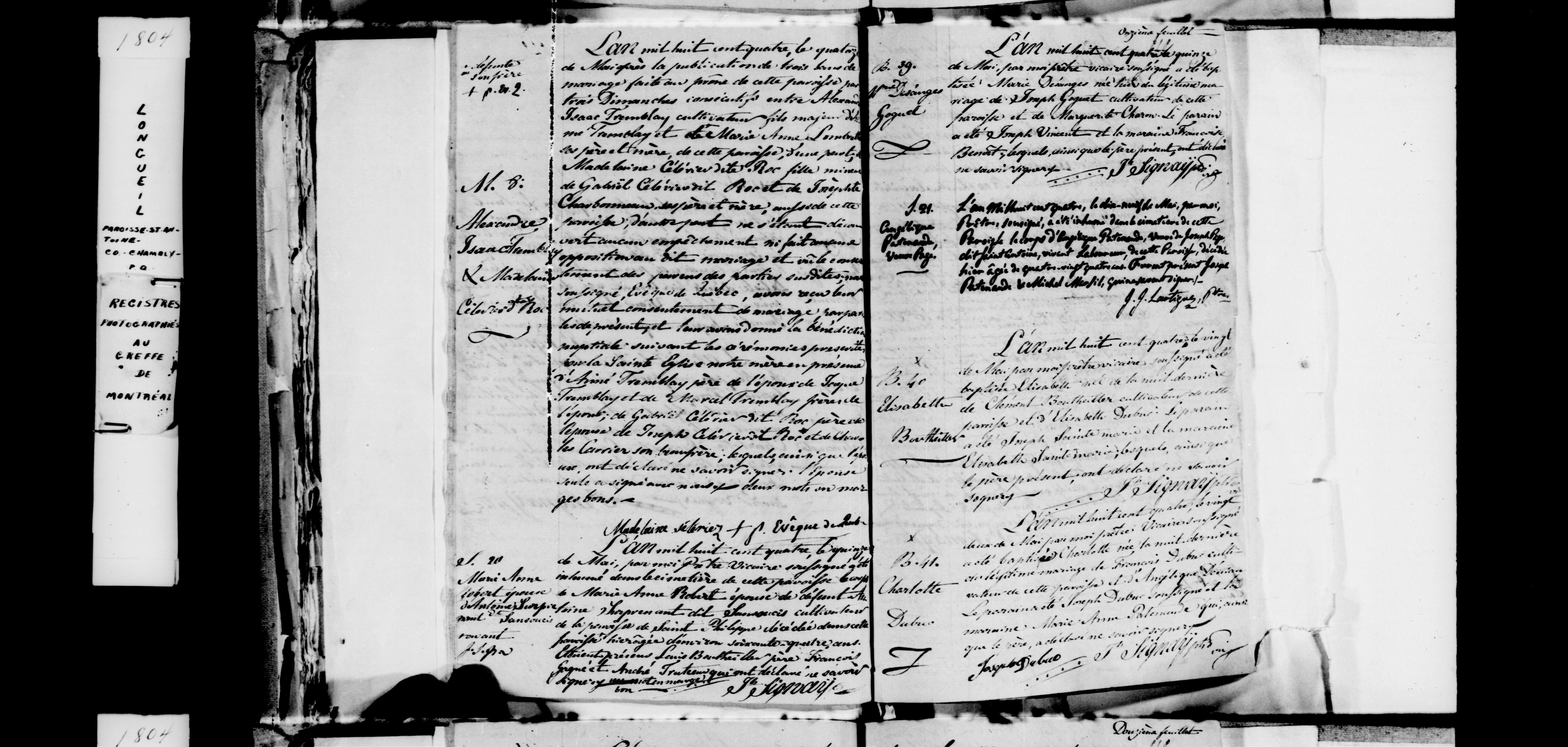 1804 Burial Marie Angelique Patenaude