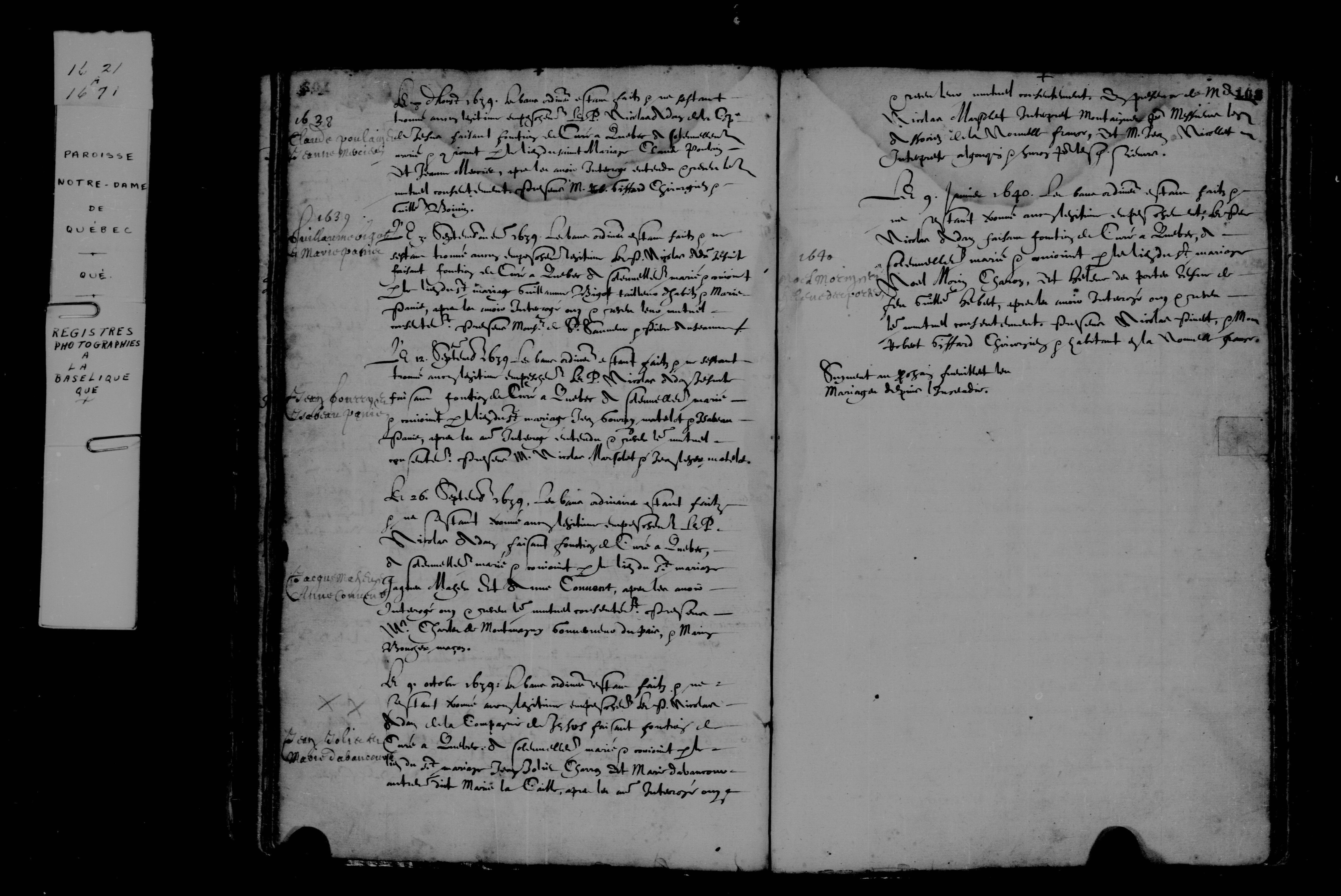 1639 Marriage Poulin Mercier