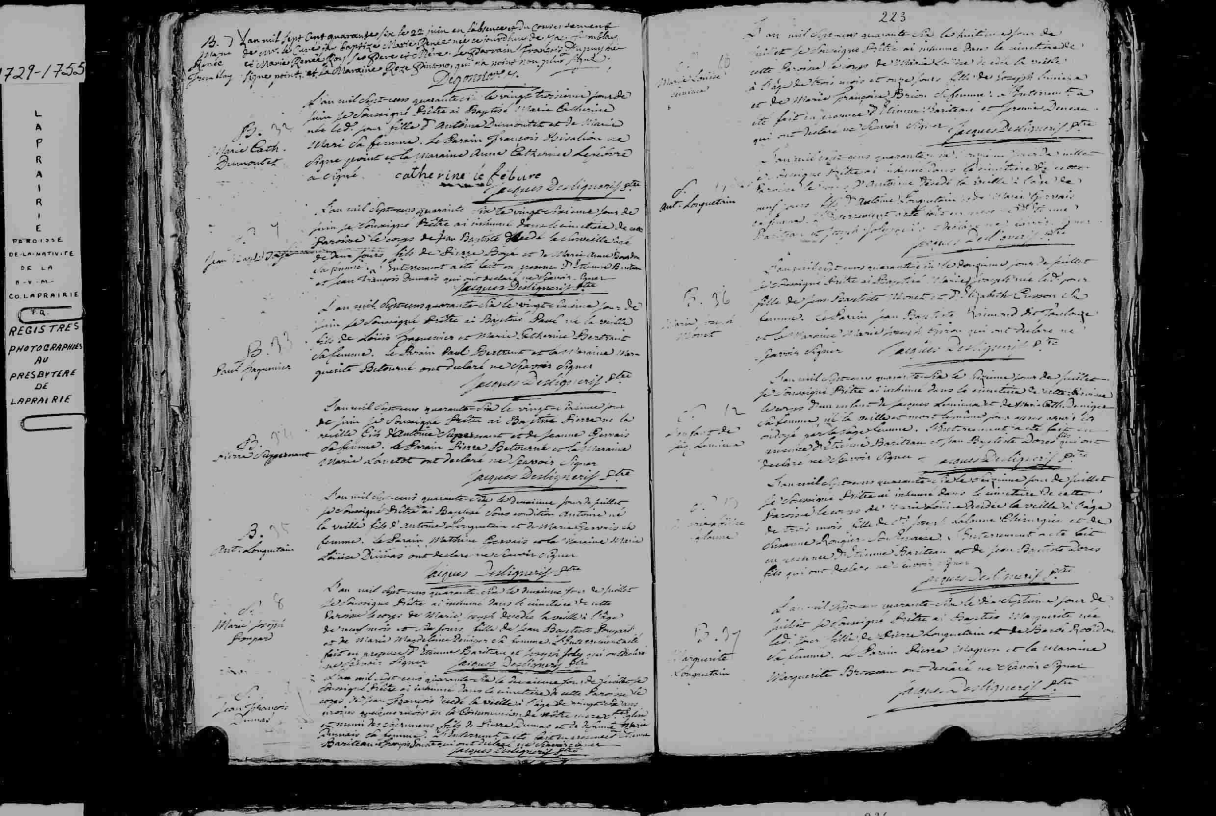 1746 Baptism Marguerite Longtin